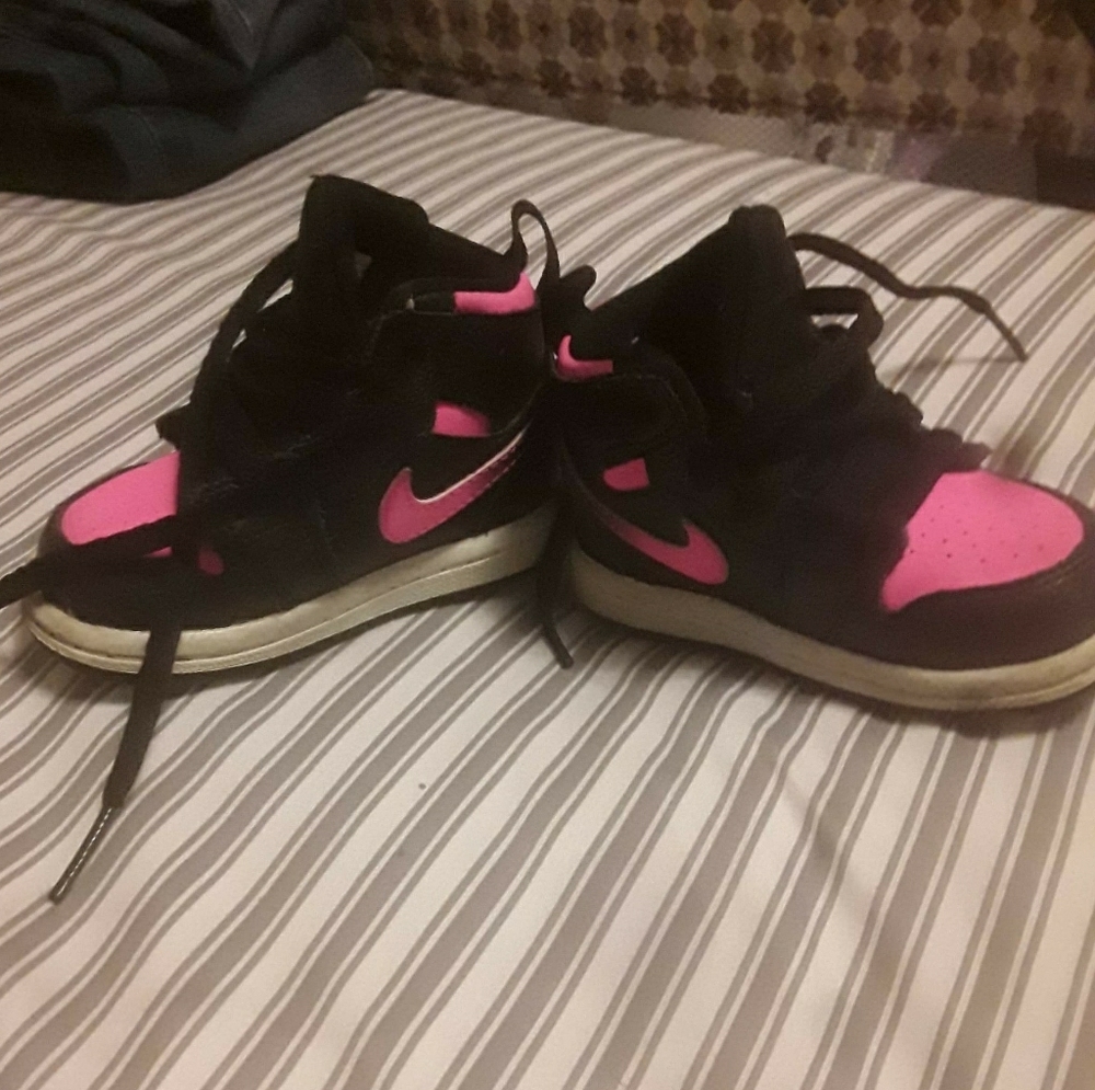 Black and white toddler Nike Jordans